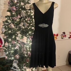 Elegant Black Dress with Silver Accent